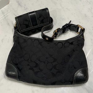 Vintage Black Coach Handbag & Wallet